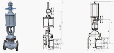 氣動閘閥結構圖 氣動閘閥結構圖